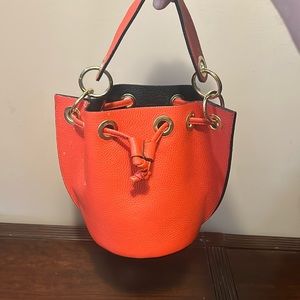 Orange leather purse